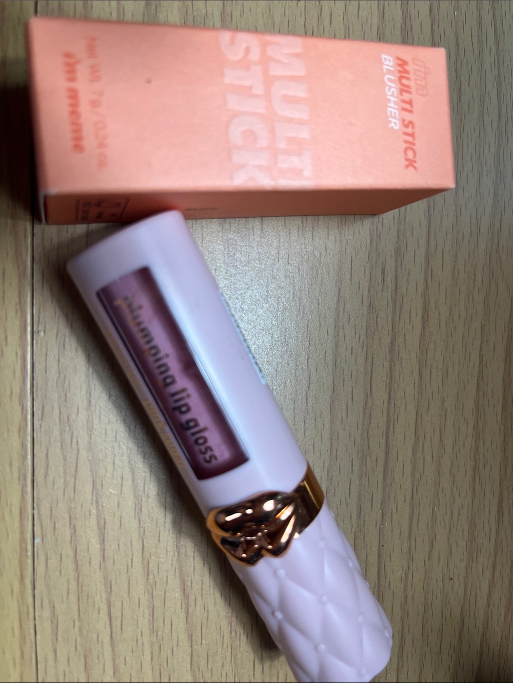 Plumping lip gloss & multi stick blusher (coral)